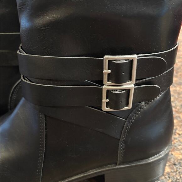 Riding Boots Two-Tone Black and Brown Knee-High Size 9.5 Excellent Cond - Picture 3 of 8